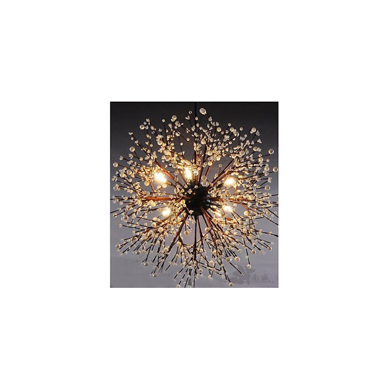 Lampadario LED industriale a stella, nero, 60 cm, 8 lampadine G4 incluse
