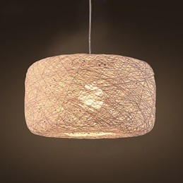Lampadario a sospensione moderno minimalista in rattan a palline beige