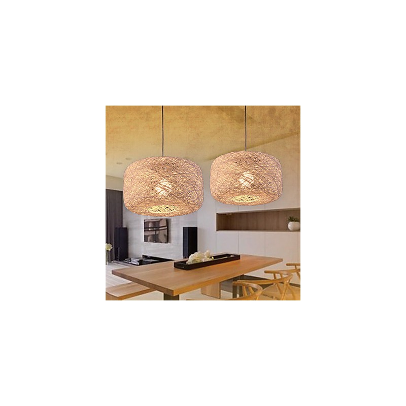 Lampadario a sospensione moderno minimalista in rattan a palline beige