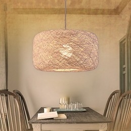 Lampadario a sospensione moderno minimalista in rattan a palline beige
