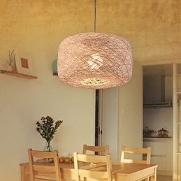 Lampadario a sospensione moderno minimalista in rattan a palline beige