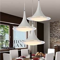 Lampada a sospensione LED globo moderna in acrilico bianco, 1 luce