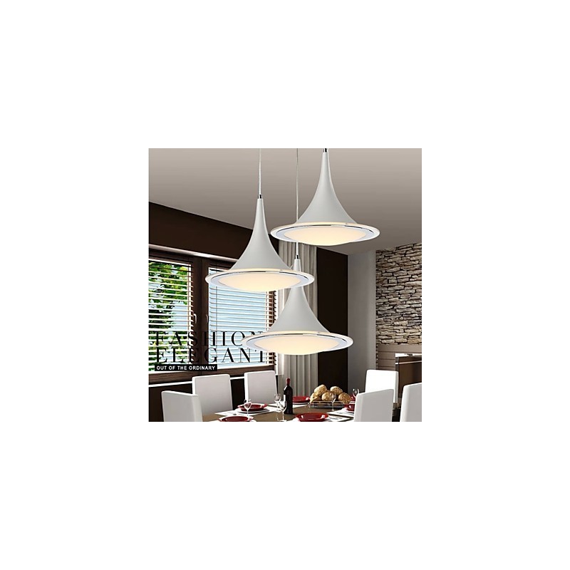 Lampada a sospensione LED globo moderna in acrilico bianco, 1 luce