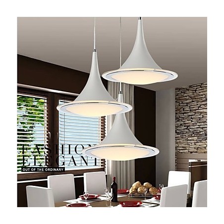 Lampada a sospensione LED globo moderna in acrilico bianco, 1 luce