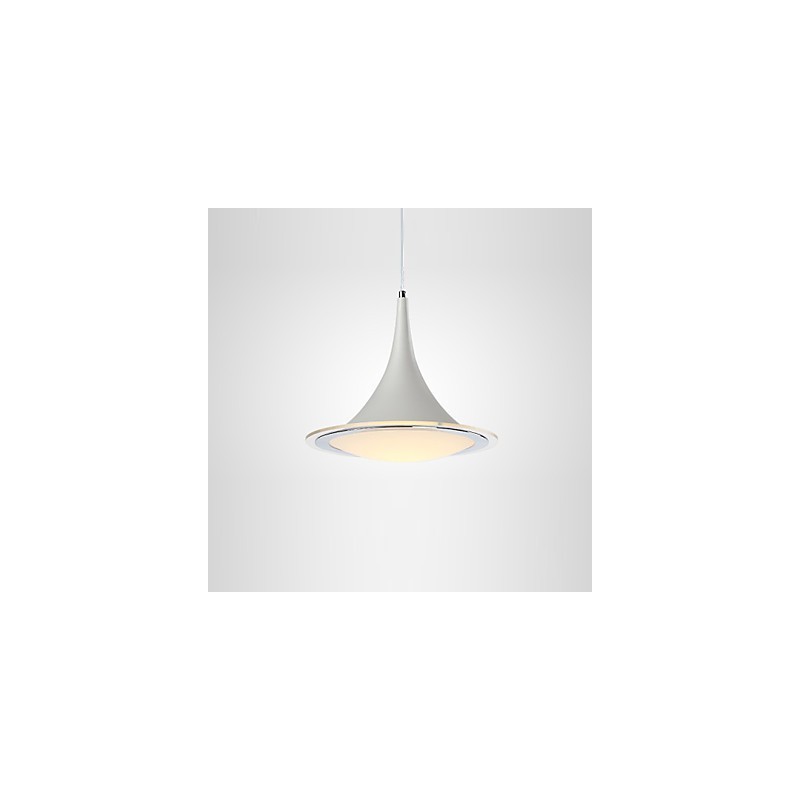 Lampada a sospensione LED globo moderna in acrilico bianco, 1 luce