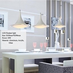 Lampada a sospensione LED globo moderna in acrilico bianco, 1 luce