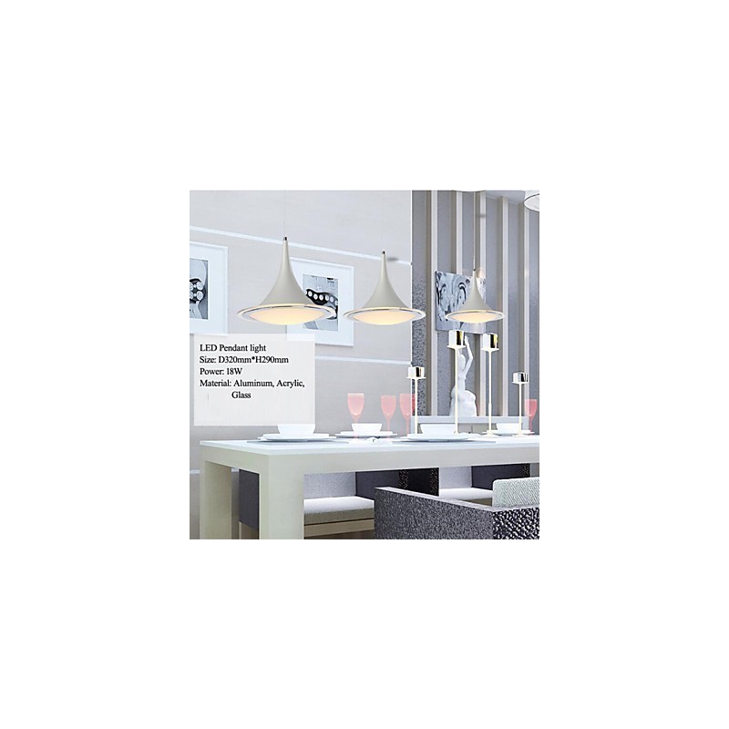 Lampada a sospensione LED globo moderna in acrilico bianco, 1 luce