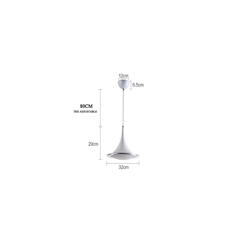 Lampada a sospensione LED globo moderna in acrilico bianco, 1 luce