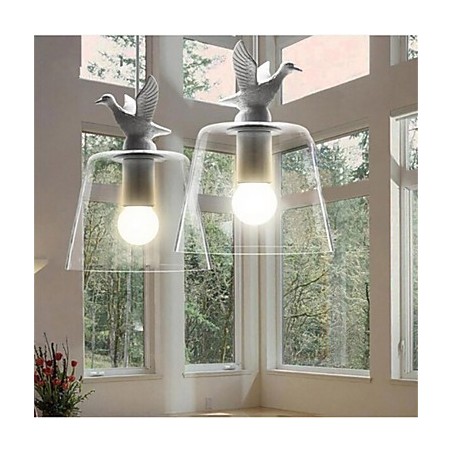 Lampada a sospensione in vetro retrò stile americano e nordico a testa singola