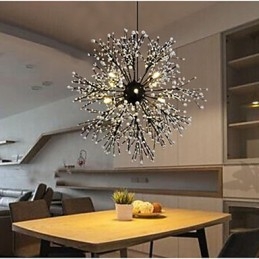 Lampadario LED industriale a stella, nero, 60 cm, 8 lampadine G4 incluse