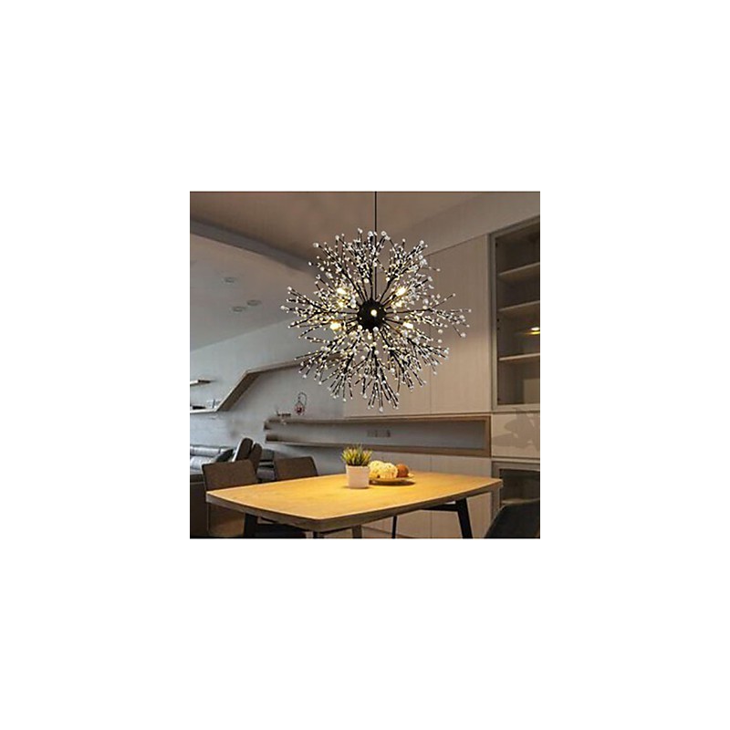 Lampadario LED industriale a stella, nero, 60 cm, 8 lampadine G4 incluse