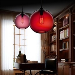 Lampada a sospensione in vetro retrò stile lanterna a testa singola