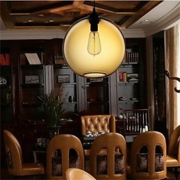 Lampada a sospensione in vetro retrò stile lanterna a testa singola