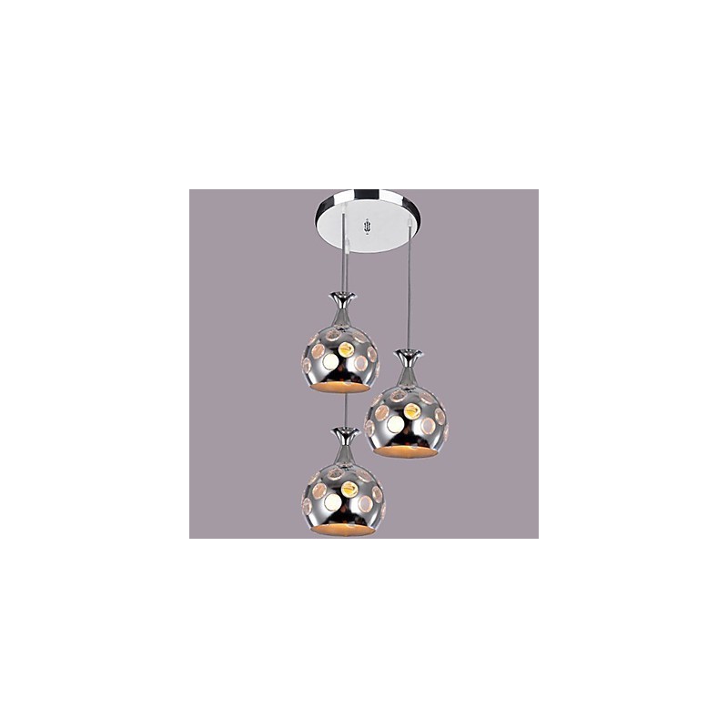 Lampada a sospensione moderna contemporanea mini isola finitura elettrolitica argento 75 cm
