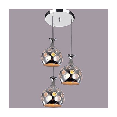 Lampada a sospensione moderna contemporanea mini isola finitura elettrolitica argento 75 cm