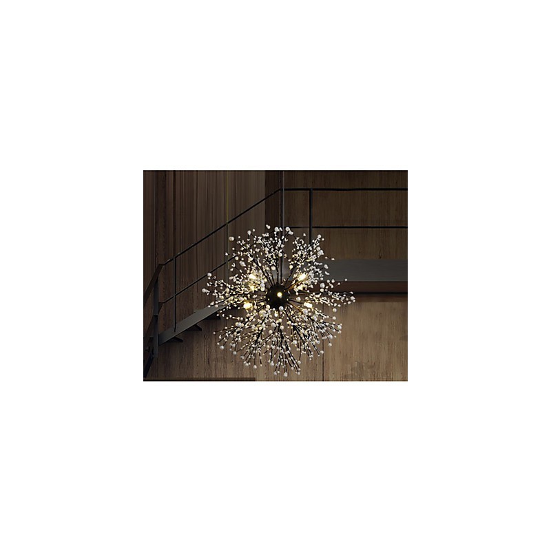 Lampadario LED industriale a stella, nero, 60 cm, 8 lampadine G4 incluse