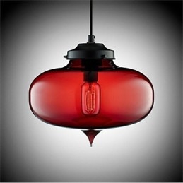 Lampada a sospensione in vetro retrò a boccia di pesce rosso