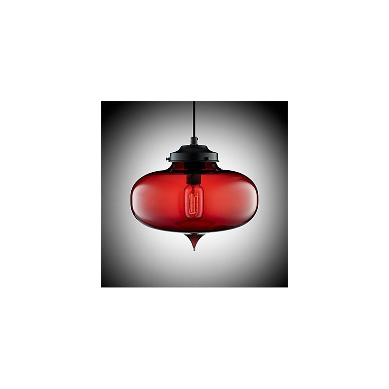 Lampada a sospensione in vetro retrò a boccia di pesce rosso