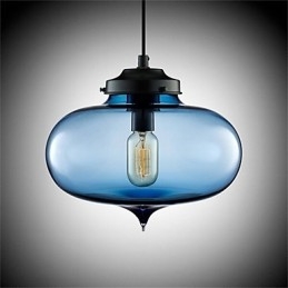 Lampada a sospensione in vetro retrò a boccia di pesce rosso