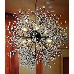 Lampadario LED industriale a stella, nero, 60 cm, 8 lampadine G4 incluse