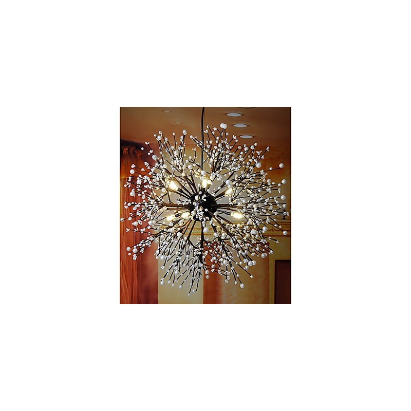 Lampadario LED industriale a stella, nero, 60 cm, 8 lampadine G4 incluse