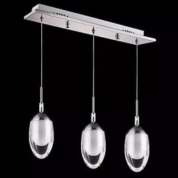 Lampada a sospensione LED moderna cromata con paralume bianco in acrilico, 1 punto luce