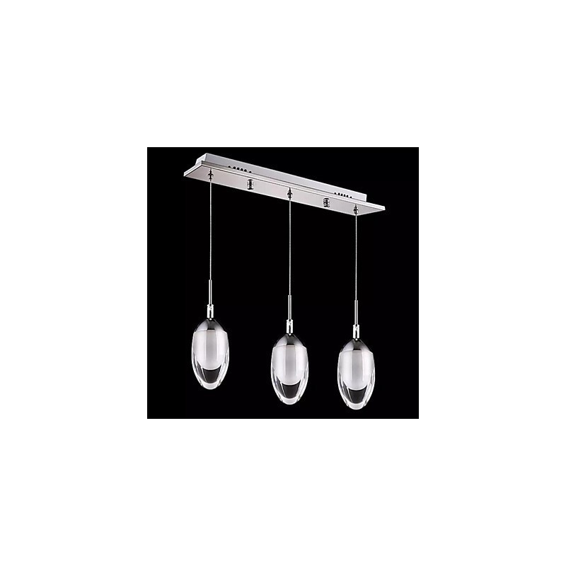 Lampada a sospensione LED moderna cromata con paralume bianco in acrilico, 1 punto luce