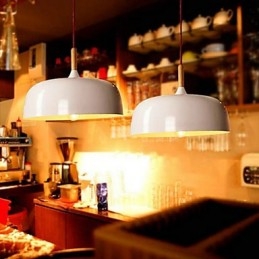 Lampada a sospensione country in metallo verniciato nero e bianco 3 luci E26/E27
