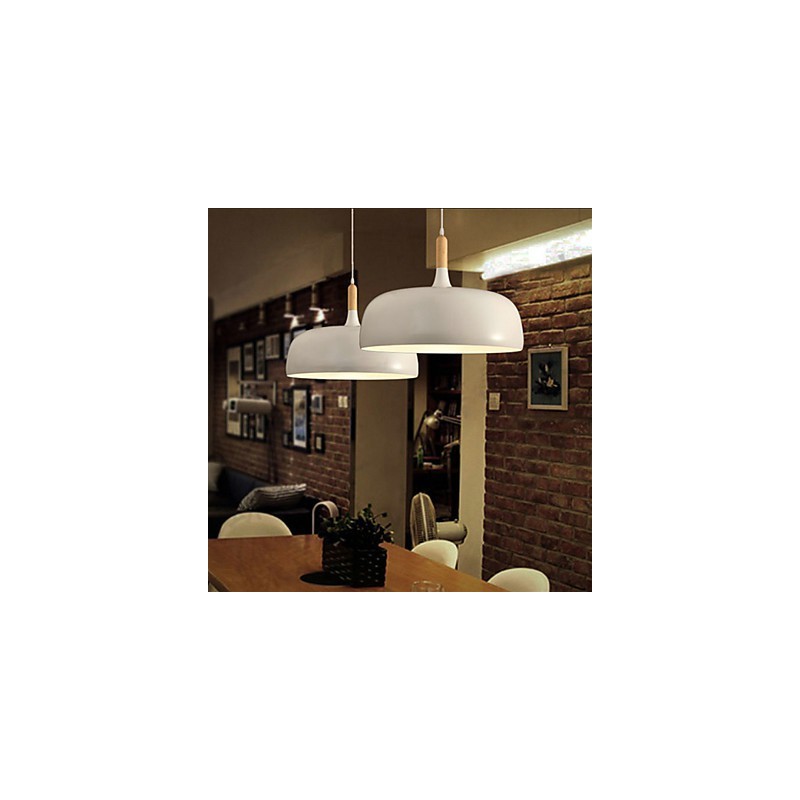 Lampada a sospensione country in metallo verniciato nero e bianco 3 luci E26/E27