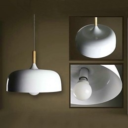 Lampada a sospensione country in metallo verniciato nero e bianco 3 luci E26/E27