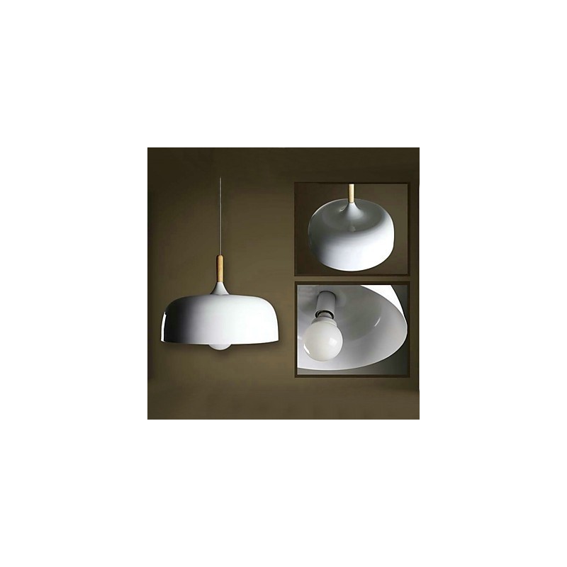 Lampada a sospensione country in metallo verniciato nero e bianco 3 luci E26/E27