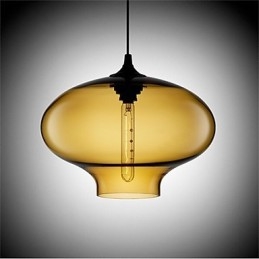 Lampada a sospensione in vetro retrò a testa singola per caffè