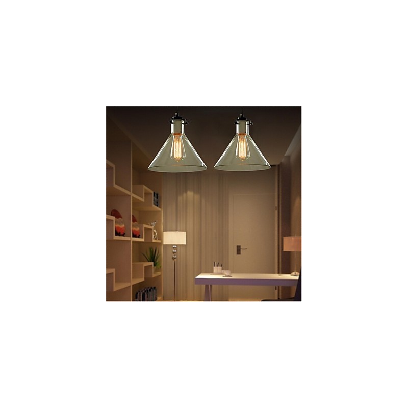 Lampada a sospensione in vetro retrò stile americano nordico a testa singola