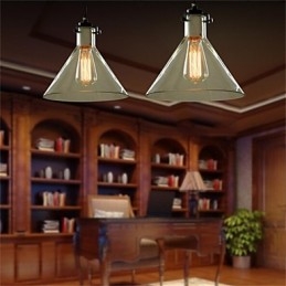 Lampada a sospensione in vetro retrò stile americano nordico a testa singola