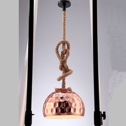 Lampadario a sospensione country americano in corda creativo rosa