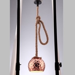 Lampadario a sospensione country americano in corda creativo rosa