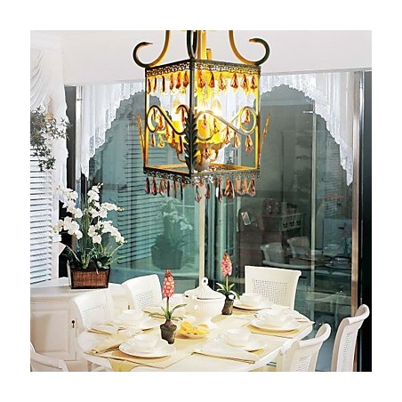 Lampadario country mini bianco con conchiglie beige, 3 luci E12/E14