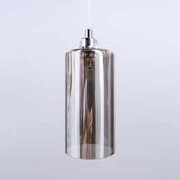 Lampada a sospensione in vetro grigio 3 luci con catena regolabile 120 cm
