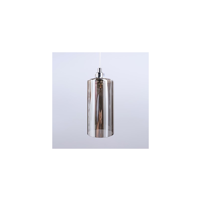 Lampada a sospensione in vetro grigio 3 luci con catena regolabile 120 cm