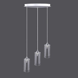 Lampada a sospensione in vetro trasparente semplice e creativa, 3 luci