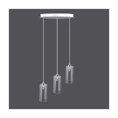 Lampada a sospensione in vetro trasparente semplice e creativa, 3 luci