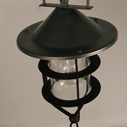Lampada a sospensione mini retrò in metallo nero con paralumi in vetro trasparente, 3 luci E26/E27