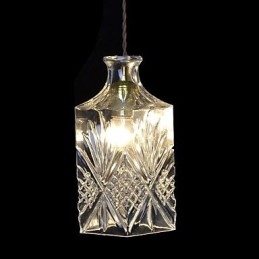 Lampada a sospensione moderna in metallo e cristallo