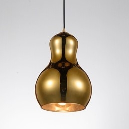 Lampada a sospensione zucca 1 luce in vetro e acciaio al carbonio