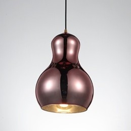 Lampada a sospensione zucca 1 luce in vetro e acciaio al carbonio