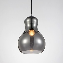 Lampada a sospensione zucca 1 luce in vetro e acciaio al carbonio