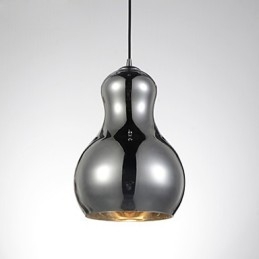 Lampada a sospensione zucca 1 luce in vetro e acciaio al carbonio