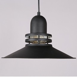Lampada a sospensione industriale mini in metallo nero, stile country retrò