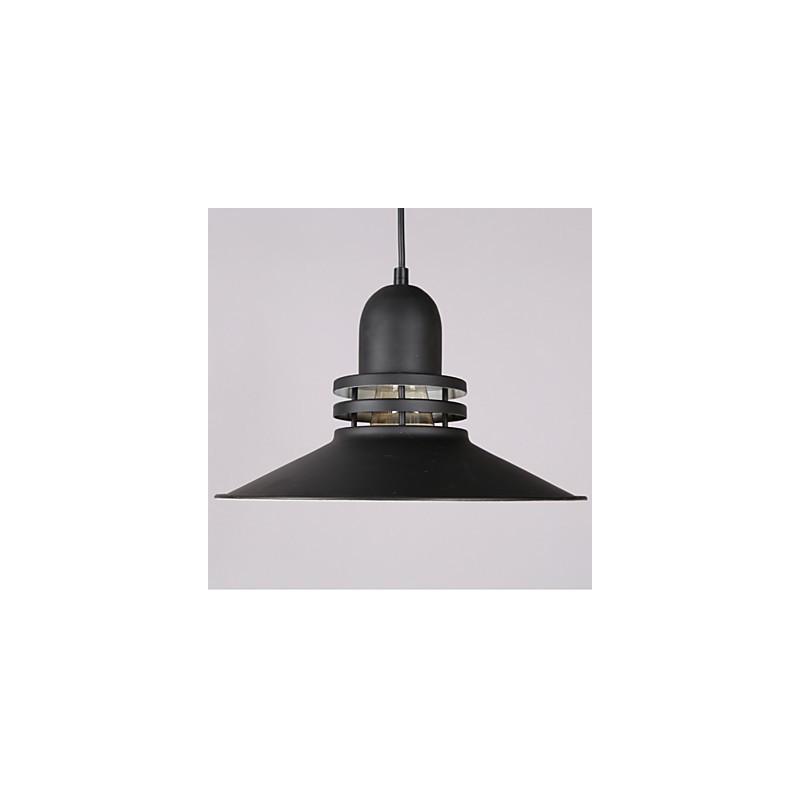 Lampada a sospensione industriale mini in metallo nero, stile country retrò