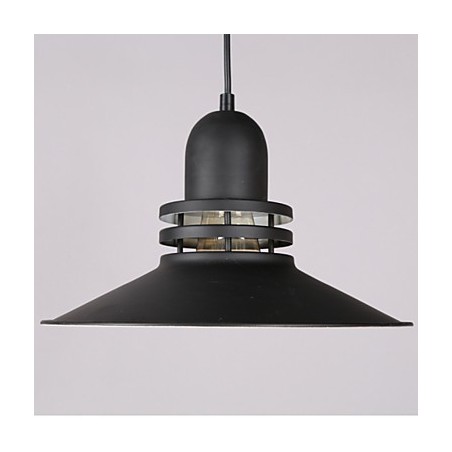 Lampada a sospensione industriale mini in metallo nero, stile country retrò